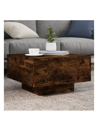 Sonata H Маса за кафе с LED осветление, опушен дъб, 55x55x31 см