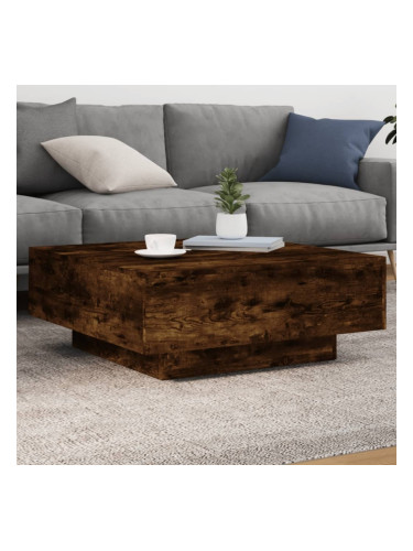 Sonata H Маса за кафе с LED осветление, опушен дъб, 80x80x31 см