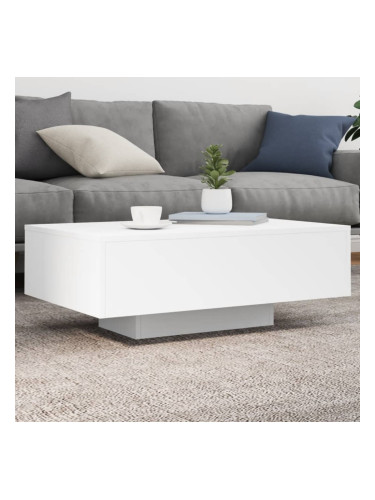 Sonata H Маса за кафе с LED осветление, бяла, 85x55x31 см