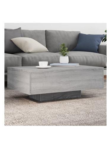 Sonata H Маса за кафе с LED осветление, сив сонома, 85x55x31 см