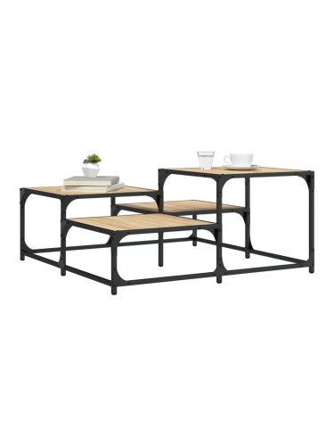 Sonata H Кафе маса, дъб сонома, 87,5x87,5x40 см, инженерно дърво