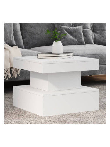 Sonata H Маса за кафе с LED осветление, бяла, 50x50x40 см