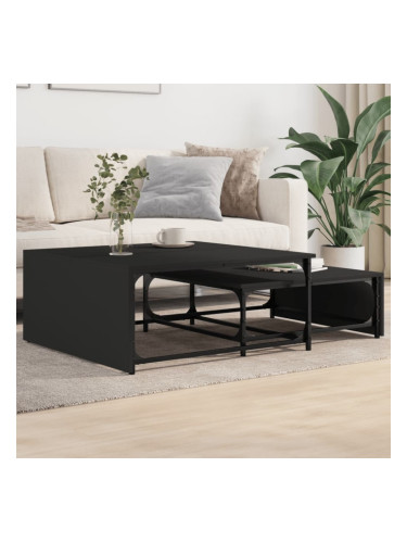 Sonata H Стифиращи кафе маси, 2 бр, черни, инженерно дърво и метал