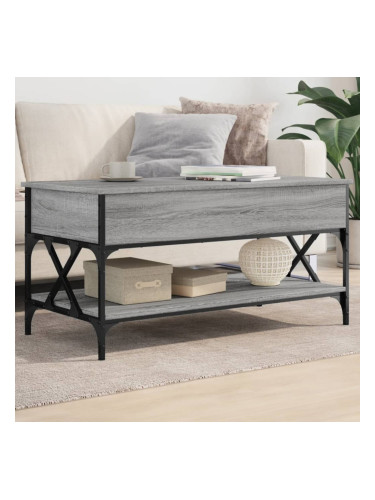 Sonata H Кафе маса, сив сонома, 100x50x50 см, инженерно дърво и метал