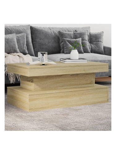 Sonata H Маса за кафе с LED осветление, сонома дъб, 90x50x40 см