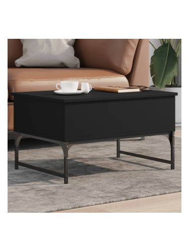 Sonata H Кафе маса, черна, 70x50x40 см, инженерно дърво и метал