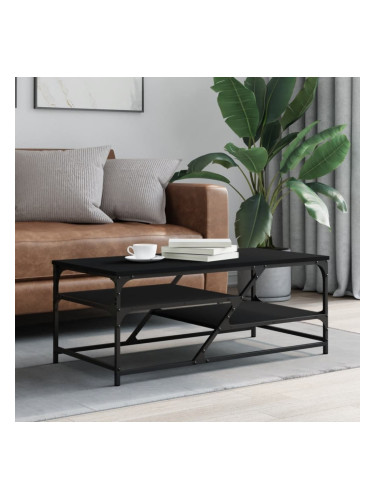 Sonata H Маса за кафе, черна, 100x49x40 см, инженерно дърво