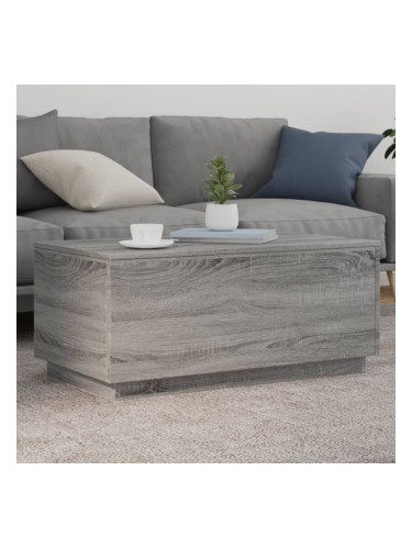 Sonata H Маса за кафе с LED осветление, сив сонома, 90x50x40 см