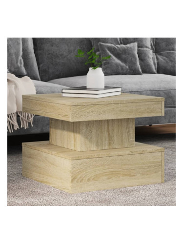 Sonata H Маса за кафе с LED осветление, сонома дъб, 50x50x40 см