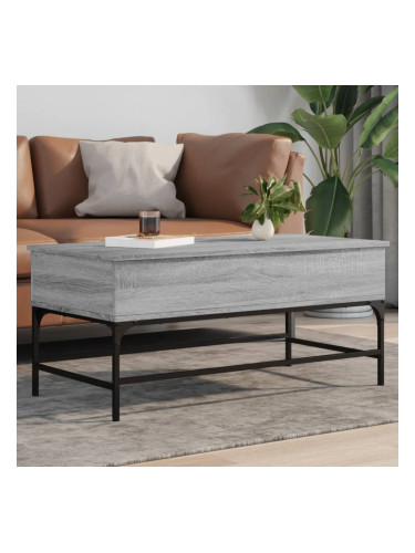 Sonata H Кафе маса, сив сонома, 100x50x45 см, инженерно дърво и метал