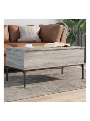 Sonata H Кафе маса, сив сонома, 100x50x45 см, инженерно дърво и метал