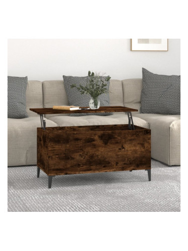 Sonata H Кафе маса, опушен дъб, 90x44,5x45 см, инженерно дърво