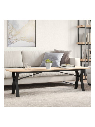 Sonata H Кафе маса Y-образна рамка 160x40x45 см бор масив и чугун