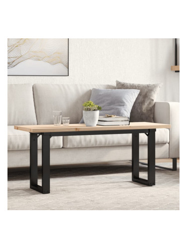 Sonata H Кафе маса О-образна рамка 110x40x45,5 см бор масив и чугун