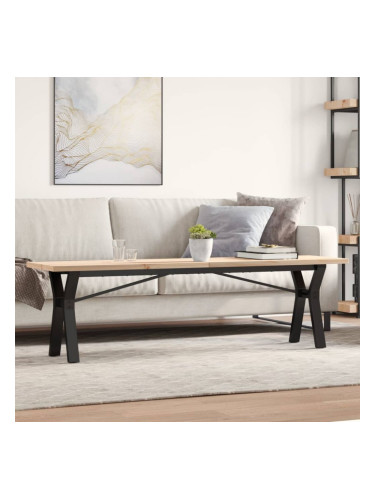Sonata H Кафе маса Y-образна рамка 160x40x45,5 см бор масив и чугун