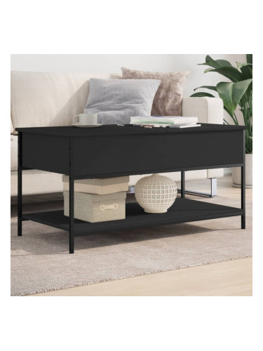 Sonata H Кафе маса, черна, 100x50x50 см, инженерно дърво и метал