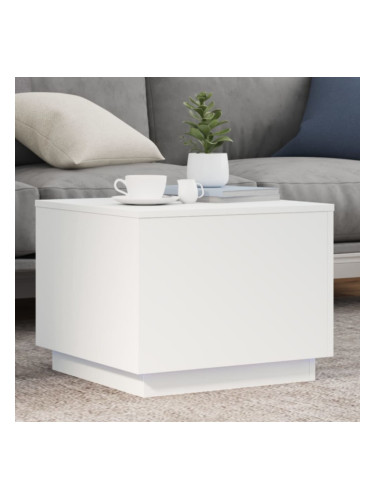 Sonata H Маса за кафе с LED осветление, бяла, 50x50x40 см