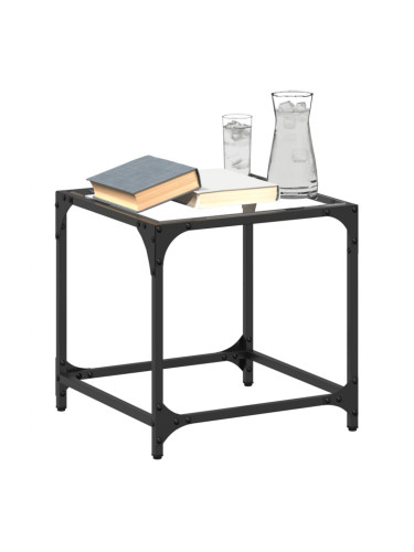 Sonata H Маса за кафе с прозрачен стъклен плот 40x40x40 см стомана