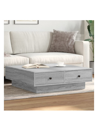 Sonata H Маса за кафе, сив сонома, 90x90x28 см, инженерно дърво