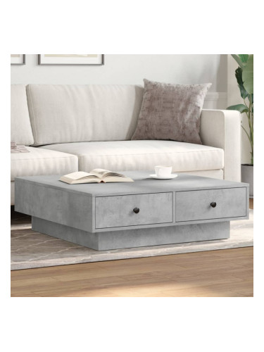 Sonata H Маса за кафе, бетонно сива, 90x90x28 см, инженерно дърво