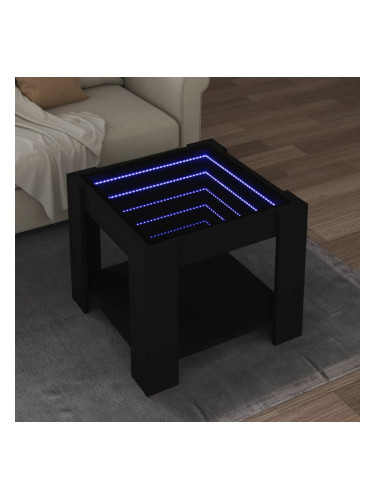 Sonata H Маса за кафе с LED, черна, 53x53x45 см, инженерно дърво