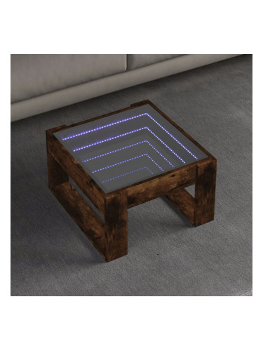 Sonata H Маса за кафе с Infinity LED, опушен дъб, 50x53x30 см