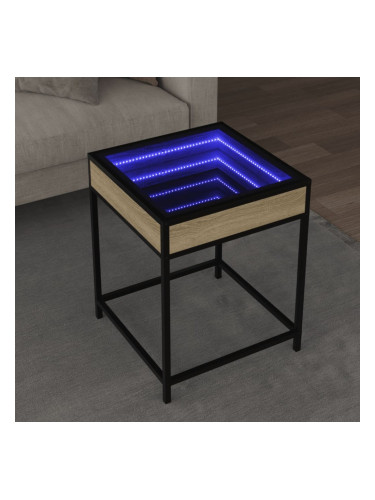 Sonata H Маса за кафе с Infinity LED, сонома дъб, 40x40x51 см