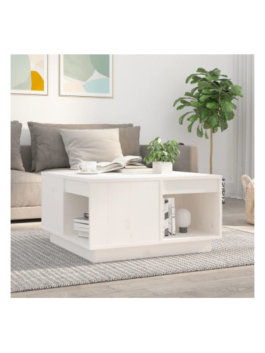 Sonata H Кафе маса, бяла, 60x61x32,5 см, борово дърво масив