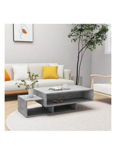 Sonata H Маса за кафе, бетонно сива, 105x55x32 см, инженерно дърво