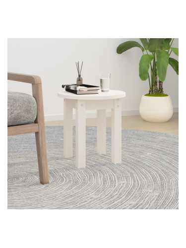 Sonata H Кафе маса, бяла, Ø 35x35 см, борово дърво масив