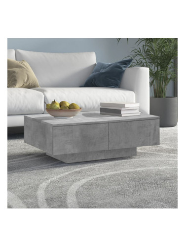 Sonata H Маса за кафе, бетонно сива, 90x60x31 см, инженерно дърво