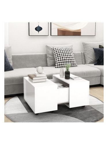 Sonata H Маса за кафе, бяла, 60x60x38 см, инженерно дърво