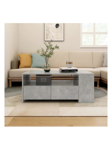 Sonata H Маса за кафе, бетонно сива, 102x55x42 см, инженерно дърво