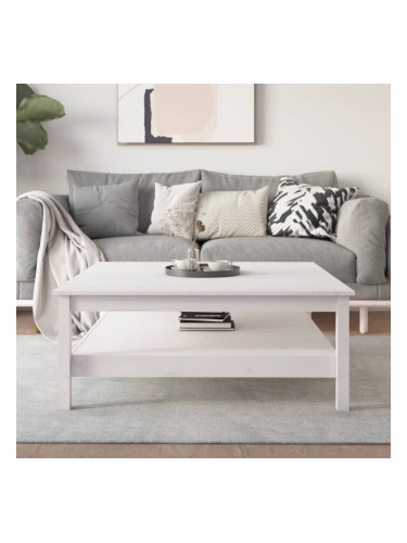 Sonata H Кафе маса, бяла, 100x100x40 см, борово дърво масив