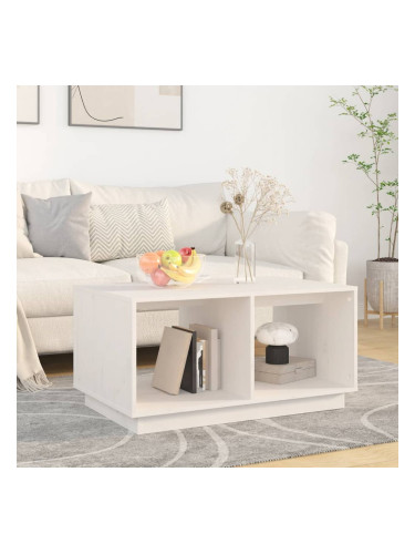 Sonata H Кафе маса, бяла, 80x50x40 см, борово дърво масив