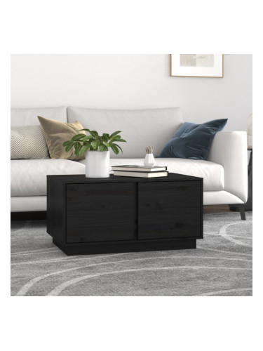 Sonata H Кафе маса, черна, 80x50x40 см, борово дърво масив