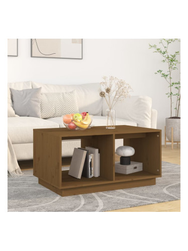 Sonata H Кафе маса, меденокафява, 80x50x40 см, бор дърво масив