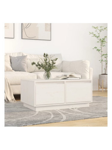 Sonata H Кафе маса, бяла, 80x50x35 см, борово дърво масив