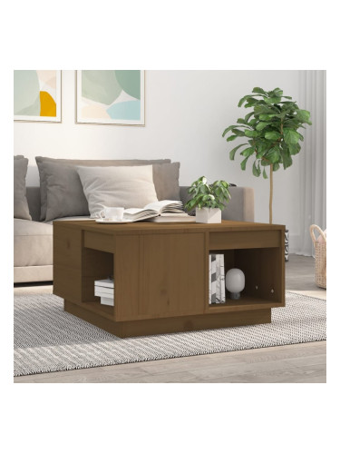 Sonata H Кафе маса, меденокафява, 60x61x32,5 см, борово дърво масив