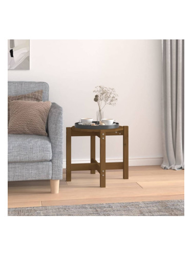 Sonata H Кафе маса, меденокафява, Ø 52,5x45 см, борово дърво масив