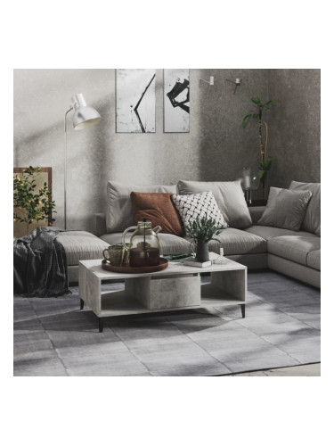 Sonata H Маса за кафе, бетонно сива, 103,5x60x35 см, инженерно дърво