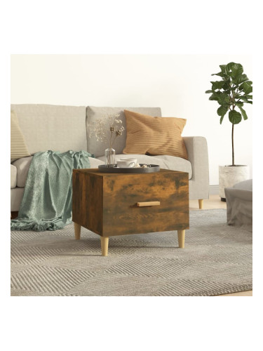 Sonata H Кафе маса, опушен дъб, 50x50x40 см, инженерно дърво