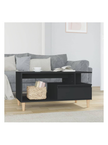 Sonata H Маса за кафе, черна, 90x49x45 см, инженерно дърво