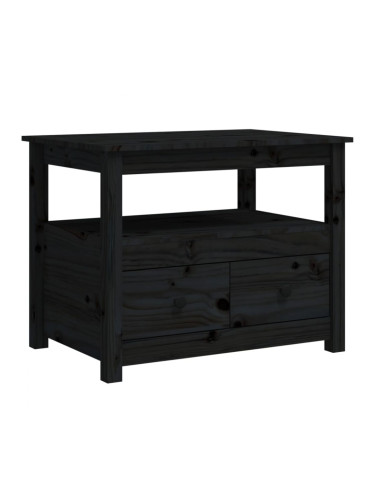 Sonata H Кафе маса, черна, 71x49x55 см, борово дърво масив