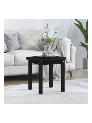 Sonata H Кафе маса, черна, Ø 55x45 см, борово дърво масив