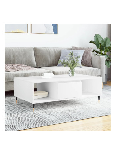 Sonata H Кафе маса, бяла, 104x60x35 см, инженерно дърво