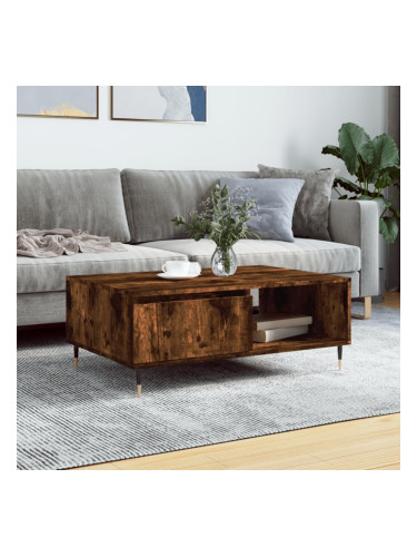 Sonata H Кафе маса, опушен дъб, 90x60x35 см, инженерно дърво