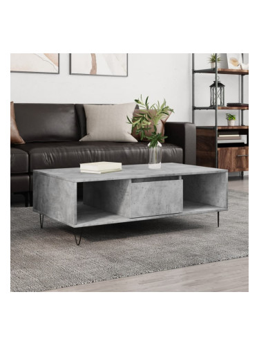 Sonata H Кафе маса, бетонно сива, 104x60x35 см, инженерно дърво