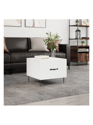 Sonata H Кафе маса, бяла, 50x50x40 см, инженерно дърво