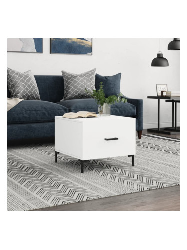 Sonata H Кафе маса, бяла, 50x50x40 см, инженерно дърво